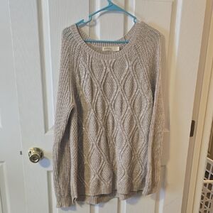 Faded Glory Women's Cable Knit Sweater - Light Brown